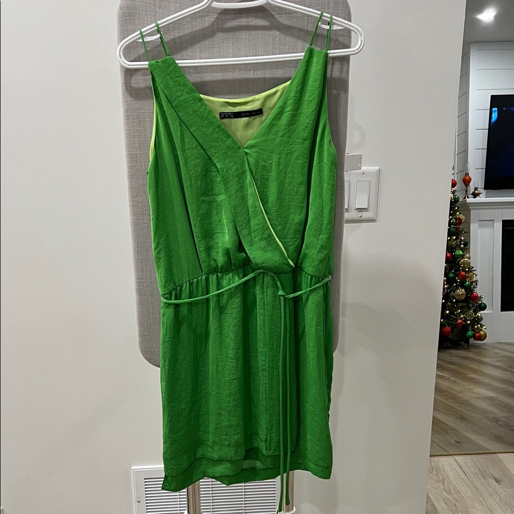 Zara Green Wrap Mini Dress